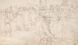 RUGGERO PANERAI, Street Scene, pen and brown ink